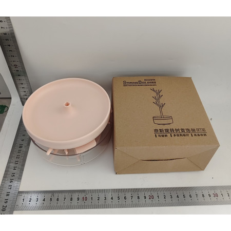 Cutie de Bijuterii,  Rotativa, cu Suport Tip Ramura, 36.5 x 14 cm, din ABS+PP, Roz