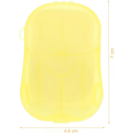 Mini Cutie de Sapun din Hartie,  de Unica Folosinta, Portabila, Potrivit pentru Calatorii, 20 foite, Galben