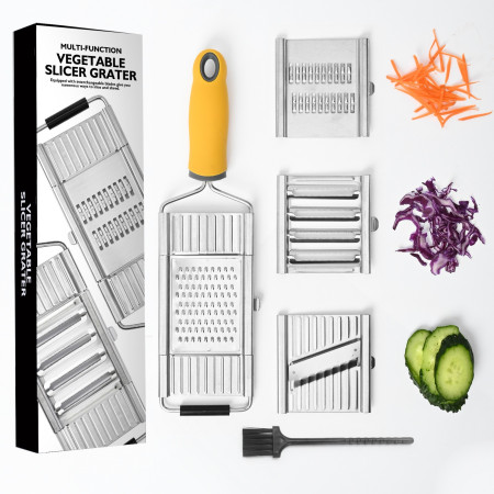Razatoare multifunctionala Cyrax, Inox, 4 tipuri de lame, usor de manevrat, maner din ABS ergonomic,33 x 8.6 cm, periuta curatare inclusa, Lame interschimbabile, Argintiu