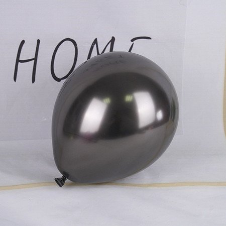 Set 12 Baloane, Cyrax, din Latex Chrome, 25 cm, Negru