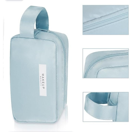 Portfard, Cyrax, cu Maner, Material Impermeabil, pentru Cosmetice, 16 x 11 x 7 cm, Albastru