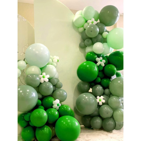 Set 12 Baloane, Cyrax, din Latex Standard, 13 cm, Verde