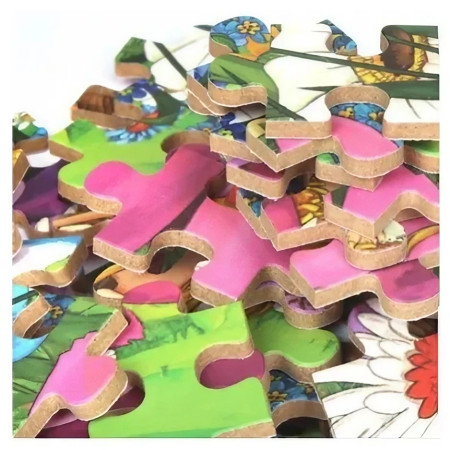 Puzzle 60 de Piese din Lemn in Cutie Metalica, Cyrax, Model Ratuste, Educativ, Dezvoltare Abilitati Cognitive, pentru Prescolari, 22.5x13.5 cm, Multicolor