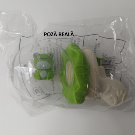 Pistol cu Apa pentru Copii, Cyrax, Multifunctional, Capacitate 250 mL, Model Broscuta, 15.6x8x8.6 cm, ABS, Verde