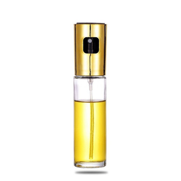 Pulverizator Ulei, Otet, Cyrax, din Sticla, 100 ml, Reincarcabil, 18.3 x 4.3 cm, Capac Lucios, Auriu