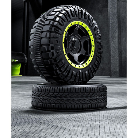 Masina Electrica pentru Copii, Cyrax, Off-Road, Conectare Bluetooth, telecomanda, Tractiune Spate, Lumina Intermitenta, Baterie 12V 7Ah, 120 x 63 x 68cm, Gri