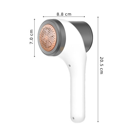 Aparat Scame si Par Haine,  Electric, USB inclus, Periuta Curatare, pentru Diferite Tesaturi, 3 Trepte, 20.5 x 8.8 x 7 cm, Alb