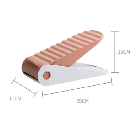 Suport pentru Pantofi,  cu Două Straturi, Organizator, Antiderapant și Durabil, Inălțime Reglabilă, 25.5x11x7.5 cm, Roz, 150 g