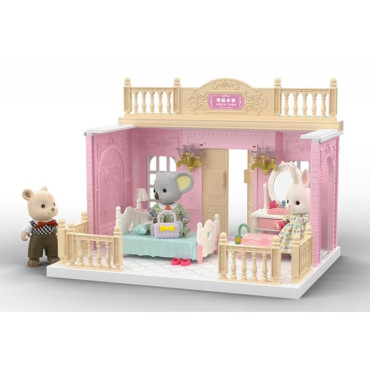 Cyrax Dormitor pentru papusi cu mobilier si figurina,Dormitor pentru papusi cu mobilier si figurina