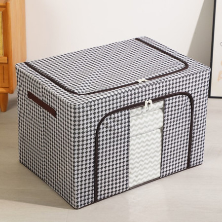 Cutie de Depozitare Pliabila,  Cu fermoar, 66 L, Textile, 50x40x33 cm, Design Zebra