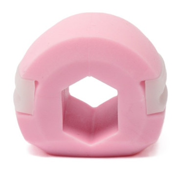 Dispozitiv de Tonifiere Faciala,  din Silicon, Corectare Mandibula/Maxilar, Roz