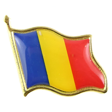 Set 12 Insigne Steag Tricolor Romania,  Model Brosa cu Ac de Siguranta, 20x20 mm