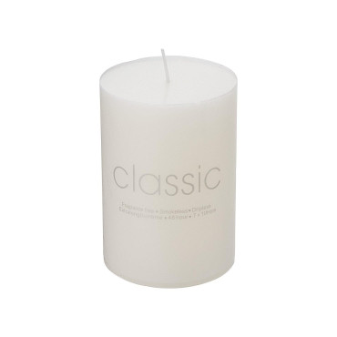 Lumanare Decorativa,  din Parafina, Cilindrica, Fara Fum si Fara Parfum, 7 x 10 cm, 300 g, Ardere 48h, Ivory Alb