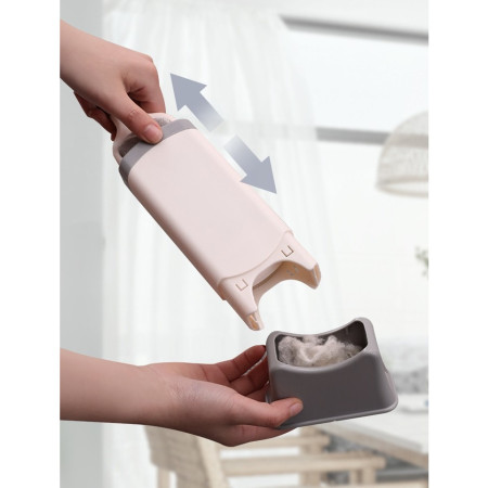 Perie Electrostatica,  Pentru Curatarea Parului de pe Haine si Tapiterii, 2 Fete, Autocuratare, 33 x 7.5 cm, Gri