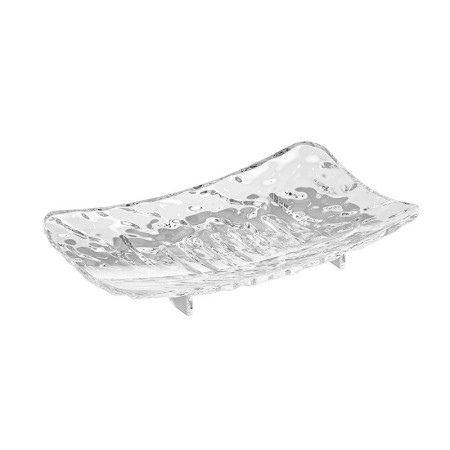 Savoniera din Plastic  11 x 8 cm, cu Scurgere Apa, Design Modern, Transparent