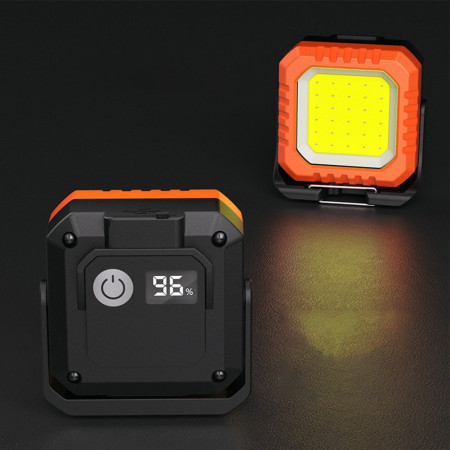 Lanterna Tip Breloc,  5 Moduri de Luminat, Incarcare USB Tip C, 5W, Impermeabila IPX5, 500 lm, COB, Portocaliu