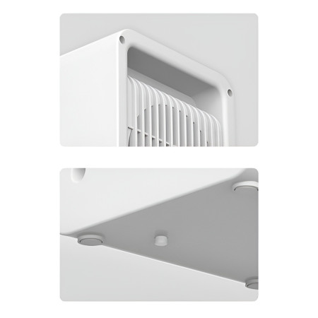 Mini Incalzitor pentru Birou,  Incalzire si Racire, 1000-1200W, cu Lumini, cu Maner, Lungime Cablu 1.5 m, 3 Trepte de Temperatura, 15.3x13.8x22.5 cm, Alb