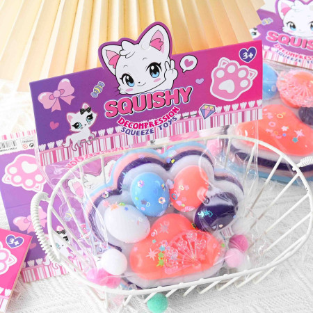 Jucarie Antistres Squishy, Cyrax, cu Revenire Lenta, Squeeze Toys, Model Cat Paw, 12.5x10.5 cm, 220g, +3 Ani, din TPR, Model 1, Multicolor