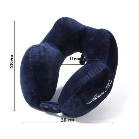Perna de Calatorie,  Pentru Gat, din Bumbac, cu 4 Cocoase, Ajustabila, Albastru