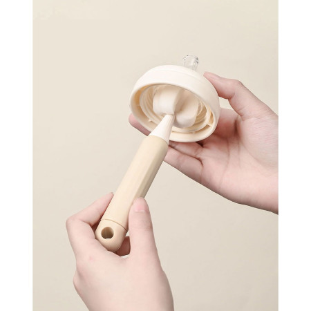 Set 3 Perii de Spalat Biberoane, Cyrax, pentru Tetina, Biberon, Pai, Materiale Sigure, fara BPA, Curatare 360°, Roz