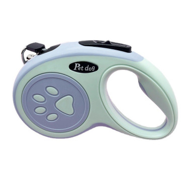Lesa Automata Retractabila,  pentru Caini, 3m, 20 kg, ABS, Verde/Bleu, 8x12x4 cm