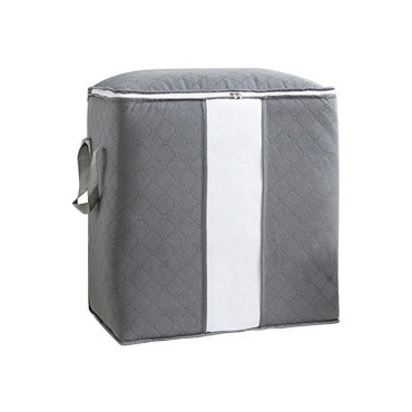 Husa de Depozitare,  Intrebuintare Multipla, Pliabila, cu Fermoar Bidirectional si Fereastra Laterala Transparenta, Lavabila, 50x48x28 cm, Gri