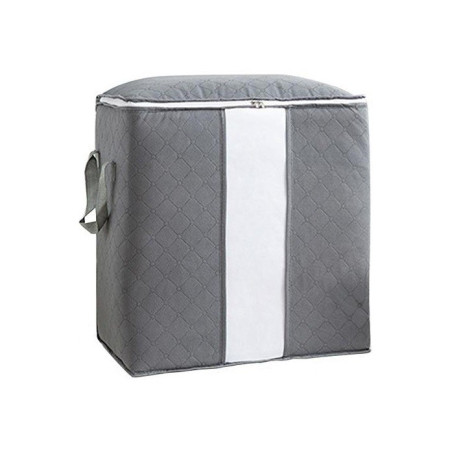 Husa de Depozitare,  Intrebuintare Multipla, Pliabila, cu Fermoar Bidirectional si Fereastra Laterala Transparenta, Lavabila, 50x48x28 cm, Gri