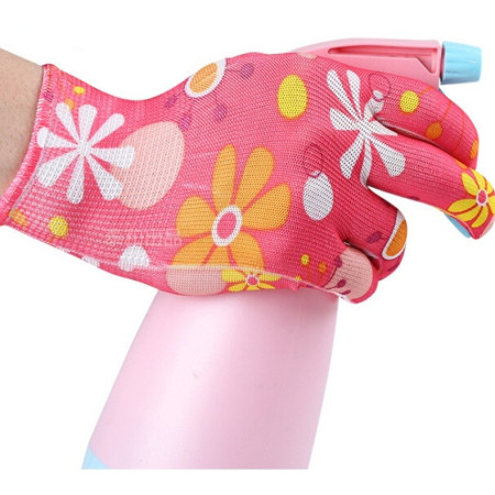 Manusi de Gradinarit,  din Nailon, Marime Universala 20 cm, Model Inflorat, Antiderapante, Multicolor