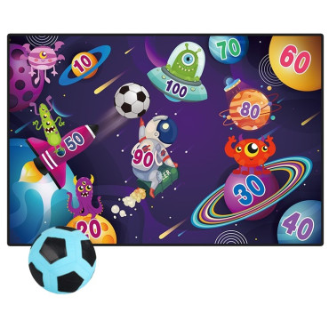 Set de Fotbal Cyrax, Joc Recreativ pentru Copii, Model Extraterestrii, Minge cu scai, Poarta din Material Textil, 150 x 100 cm