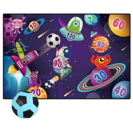 Set de Fotbal Cyrax, Joc Recreativ pentru Copii, Model Extraterestrii, Minge cu scai, Poarta din Material Textil, 150 x 100 cm