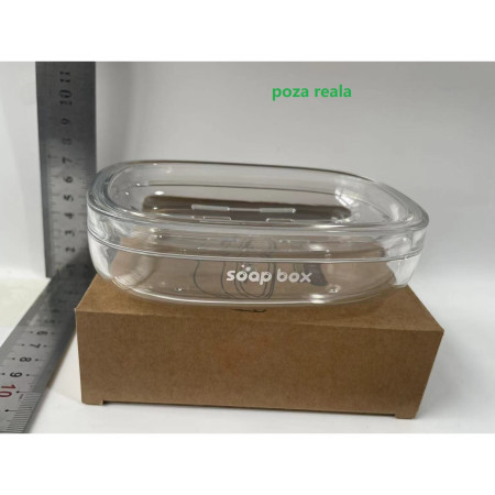 Savoniera,  Pentru Blat, PET, Scurgere Optima, Argintiu Transparent