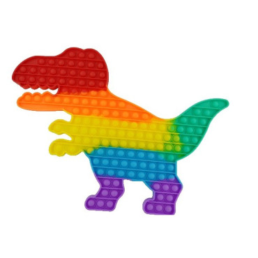 Cyrax Jucarie antistres din silicon Pop it now, forma Dinozaur, multicolor, urias