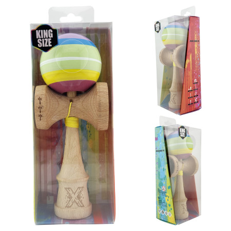 Kendama X SPECTRUM Originala, Profesionala, Cyrax, Big Cups V2, Super Sticky Legendary Cupe Mari, Rulment Metalic cu Ata 55 cm, Multicolor