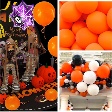 Set 12 Baloane, Cyrax, din Latex Standard, 30 cm, Portocaliu