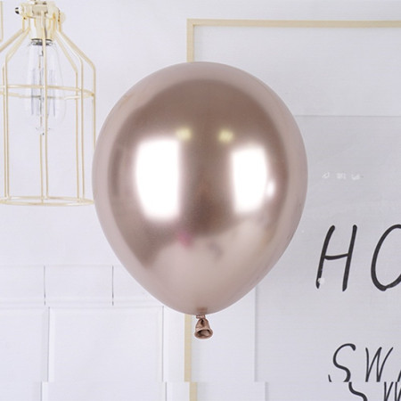 Set 12 Baloane, Cyrax, din Latex Chrome, 13 cm, Sampanie