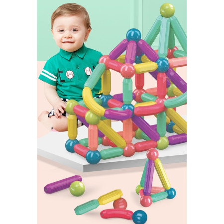 Set 36 de Piese Magnetice de Constructie, Cyrax, Puzzle, Forme, 3 Ani, ABS, Magnet, 18x6x16 cm, Multicolor