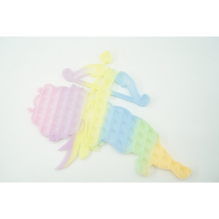 Jucarie antistres din silicon Cyrax, Pop it Now and Flip It , 40x45 cm, Cupidon, Fosforescent, Multicolor