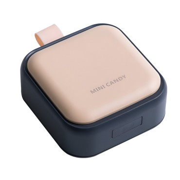 Cutie Depozitare Medicamente Mini,  4 Compartimente, Inchidere Etans, Portabila, Patrat, Roz-Negru, PP, 7.5x7.5x3 cm