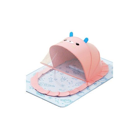 Husa Anti-Tantari, Cyrax, Pliabila, Protectie 360 Grade, Parasolar, 0-1 An, 60 x 55 x 5 cm, Roz