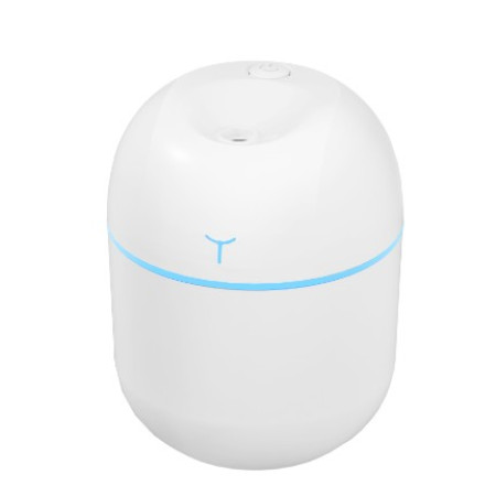 Mini Umidificator Portabil,  2 Moduri, Aromaterapie, Silentios, Lumina Ambientala, Incarcare USB, 220 ml, 8 x 8 x 10.3 cm, Alb