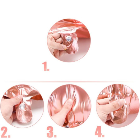 Balon din Folie Cyrax, Cifra 3, 81 cm, Pentru Aer sau Heliu, Bulk, Roz Auriu