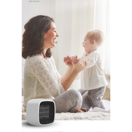 Mini radiator electric portabil  800 W, 2 trepte, 150x120x175 mm, alb