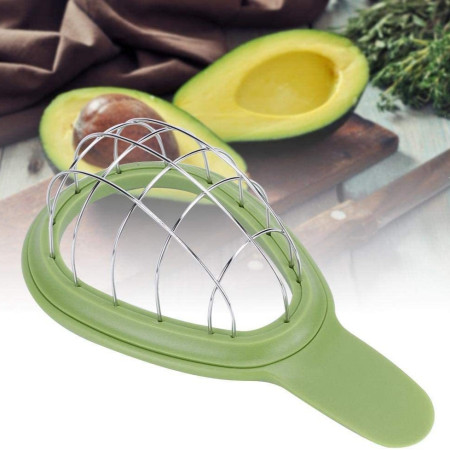 Feliator de Avocado, Cyrax, pentru Taierea in Cubulete, Multifunctional, pentru Bucatarie, Otel Inoxidabil, ABS, 16x8x5 cm, Verde