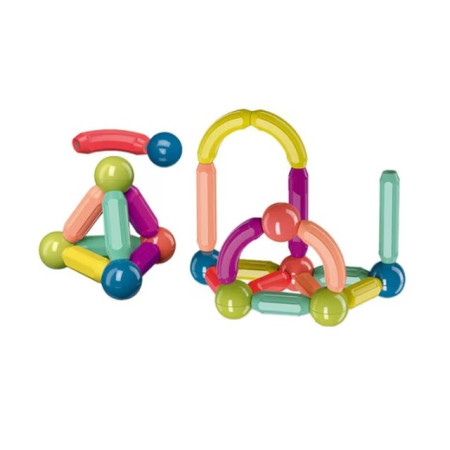Set 42 de Piese Magnetice de Constructie, Cyrax, Puzzle, Forme, 3 Ani, ABS, Magnet, 20x6.5x18 cm, Multicolor