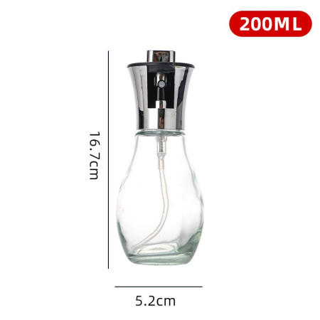 Sticla de ulei cu Pulverizator, Cyrax, Sticla pentru Lichide de Bucatarie, Otet, Sos, 16.7 x 5.2 cm, Volum 200 ml, Silver