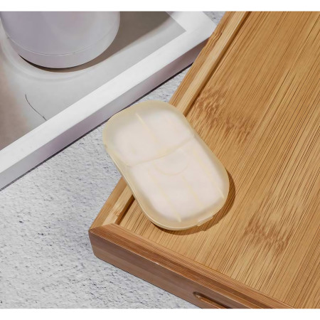 Mini Cutie de Sapun din Hartie,  de Unica Folosinta, Portabila, Potrivit pentru Calatorii, 20 buc, Alb