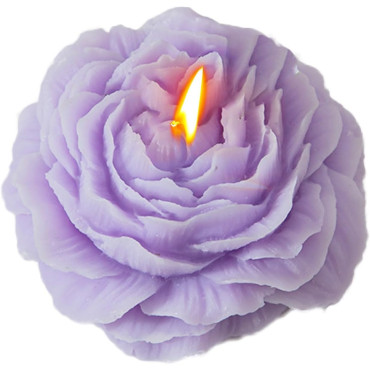 Lumanare Parfumata,  Model Trandafir, Ardere 10h, 70 g, 7.5 x 3.5 cm, Parfum de Lavanda, Mov