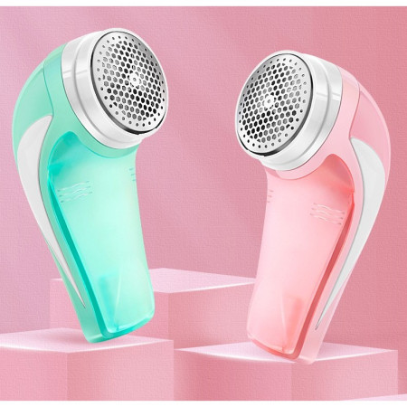 Aparat Pentru Curatat Scame, Par Si Praf,  Pentru Diferite Tipuri De Material, Cu Lame Din Otel Inoxidabil, Incarcare Prin USB Type-C, Cu Perie De Curatare si Cablu USB Incluse, 13.5x9 cm, Roz