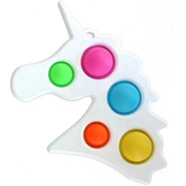 Jucarie Antistres Cyrax - Fidget Toy, Simple Dimple, Unicorn, Alb