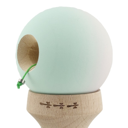 Kendama X Originala, Profesionala, Cyrax, Rubber Grip, Cupe Mari KING SIZE V3, Gaura in Baza, Rulment Metalic, din lemn 18 cm, Ata 62/65 cm, Gradient Roz/Verde